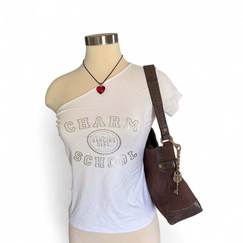 Moda-international Women's White and Grey Crop-top
